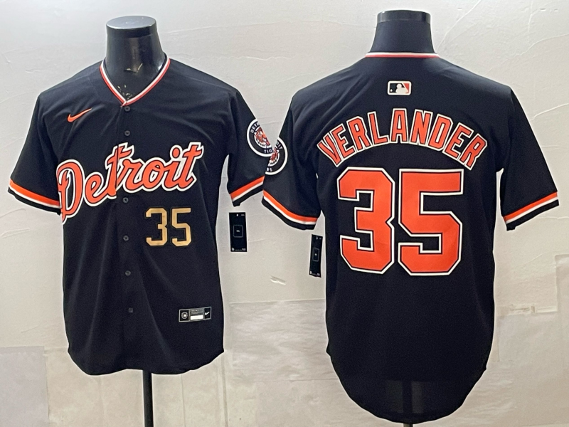 Men Detroit Tigers #35 Verlander black Game Nike MLB Jersey0314002->detroit tigers->MLB Jersey